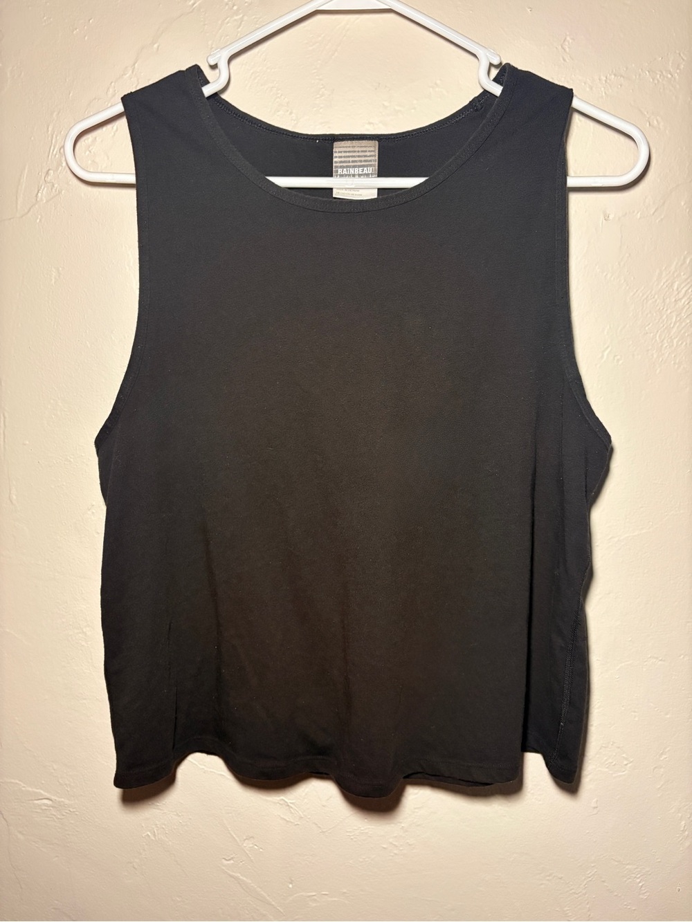 Rainbeau Curves Large Black Cage Back Tank Top Activewear Strappy Ladder Cutout